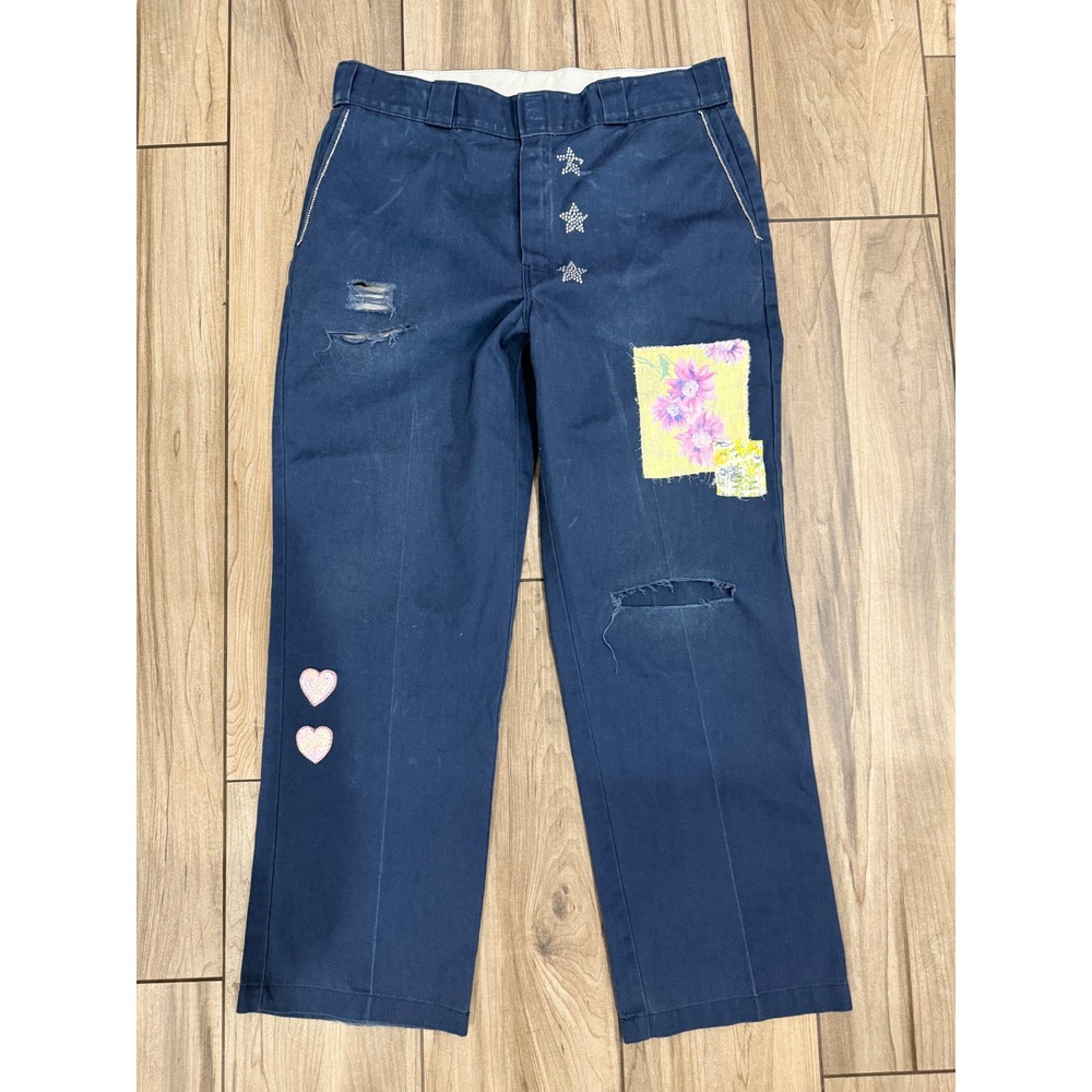 New! LoveShackFancy x Dickies Embellished Work Pants – Rare Collab Size 36x30
